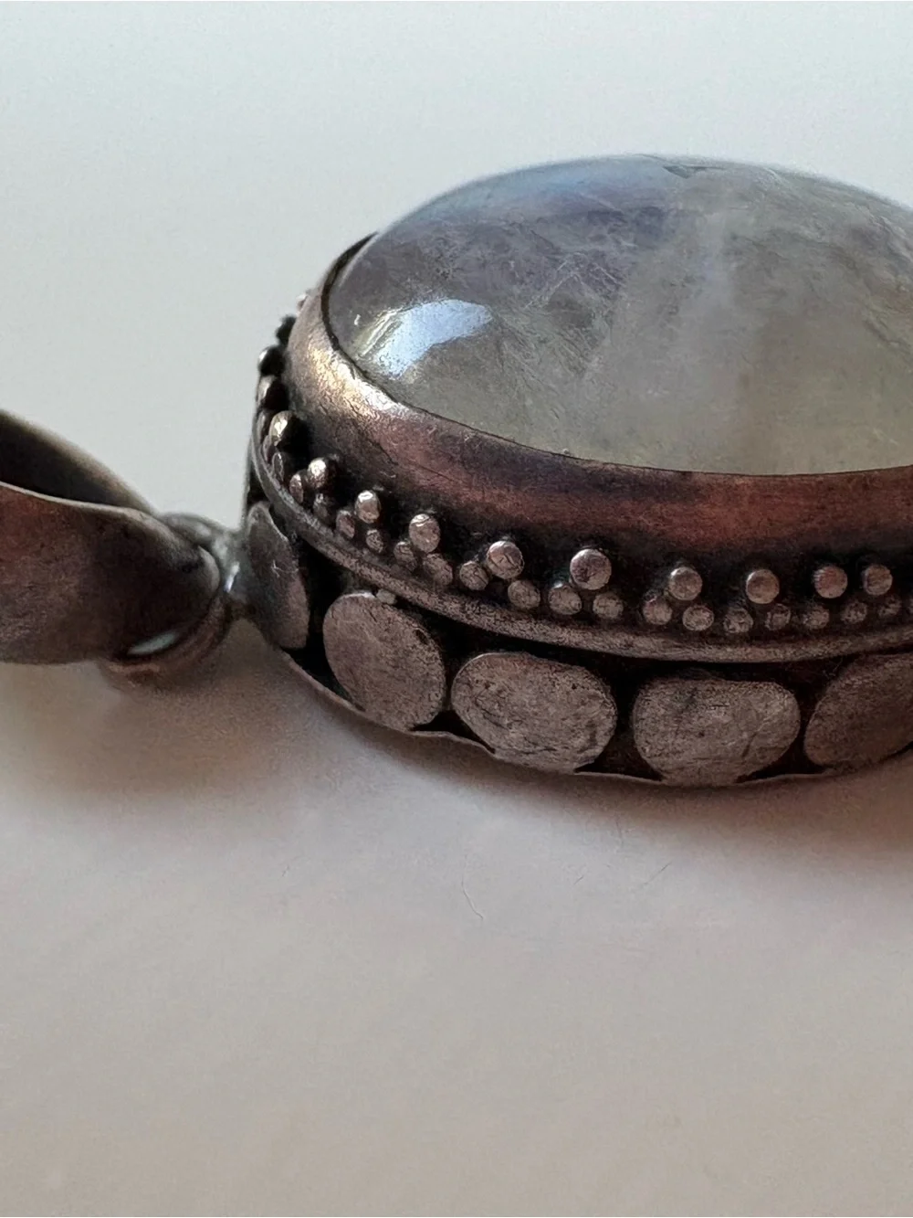 Vintage Artisan Handmade Moonstone Silver Pendant Sterling Silver - Picture 2 of 6
